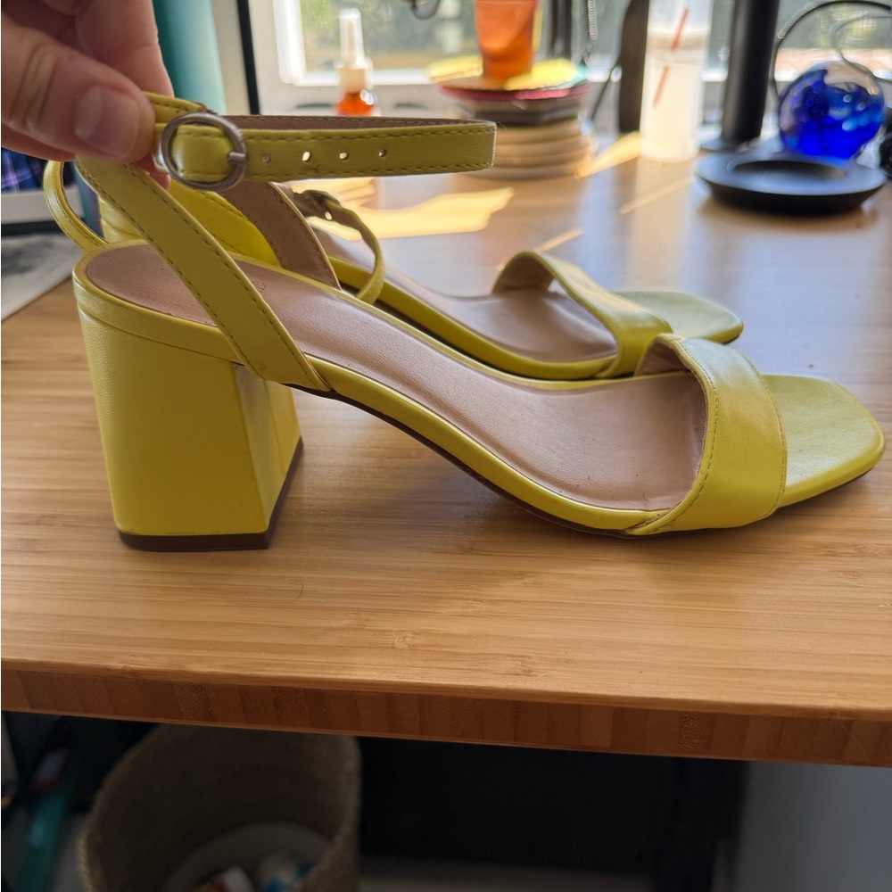Wild Fable Neon Yellow Block Heel Sandals